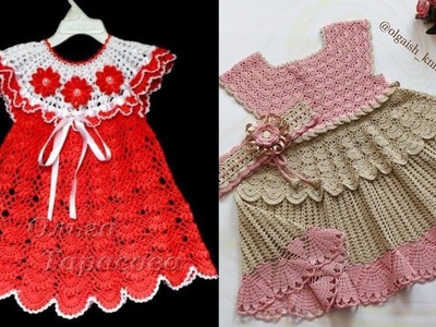Stylish and alluring crochet dresses  design collection for modern baby  girl diy