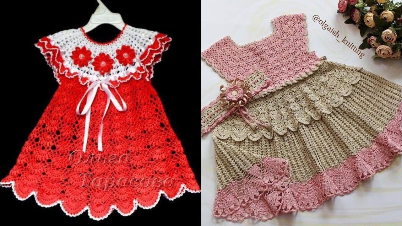 Stylish and alluring crochet dresses  design collection for modern baby  girl diy