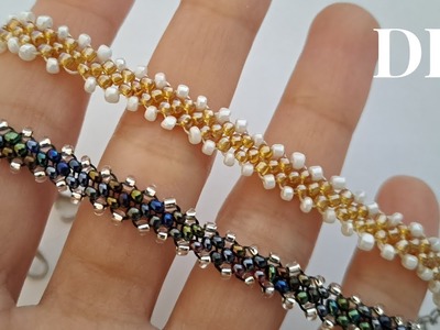 This BEADED BRACELET is made with SEED BEADS.How To Make A Bracelet.Beads Jewelry Making