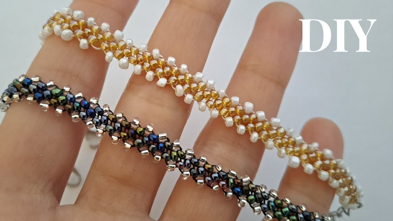 This BEADED BRACELET is made with SEED BEADS.How To Make A Bracelet.Beads Jewelry Making