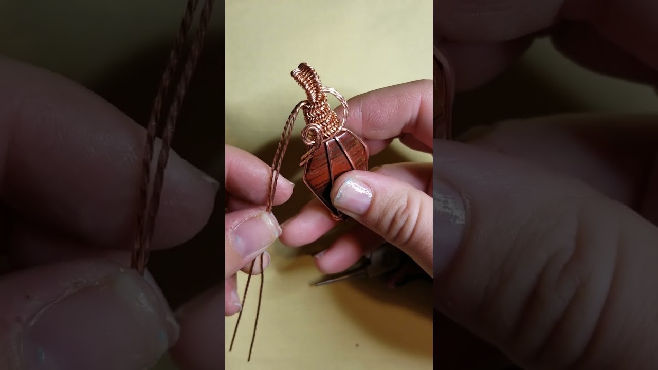 Tutorial on Wire Wrapping a Coffin Shaped Crystal - Part 2