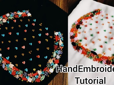 Veryeasy hand embroidery neck design tutorial|embroidery tutorial for beginners|Ashbicreations