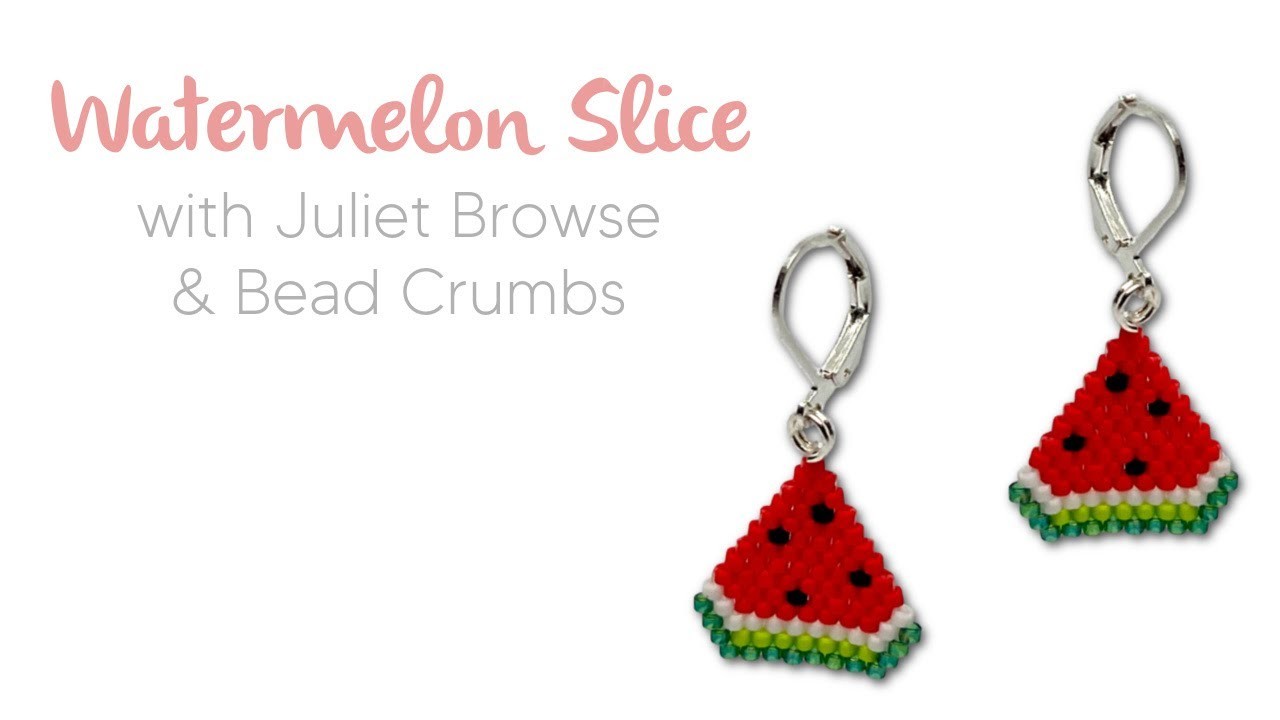 ???? Watermelon Slice Earrings - Learn Brick Stitch Beading