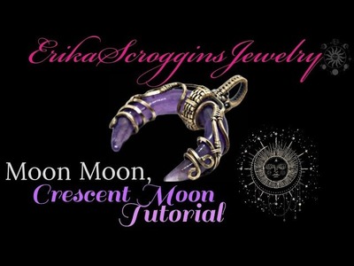 Wire wrapping tutorial, moon moon, crescent moon necklace