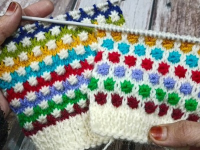 Beautiful knitting flower pattern | knitting design #684 | easy bunayi