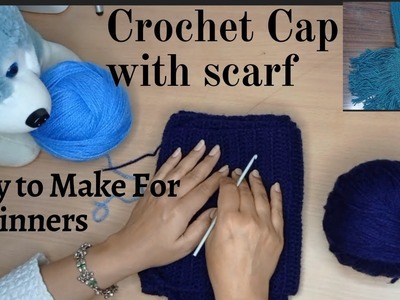 Cap With Atteched Scarf [Simple Crochet Pattern For Beginner's]