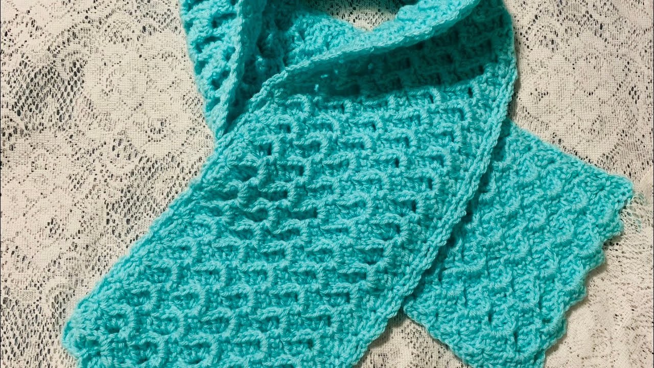 Crochet 3D Stitch Scarf Pattern Tutorial