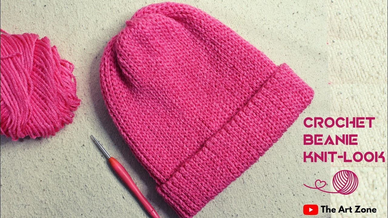 Crochet Beanie for Beginners | Crochet Beanie Hat Knit-look