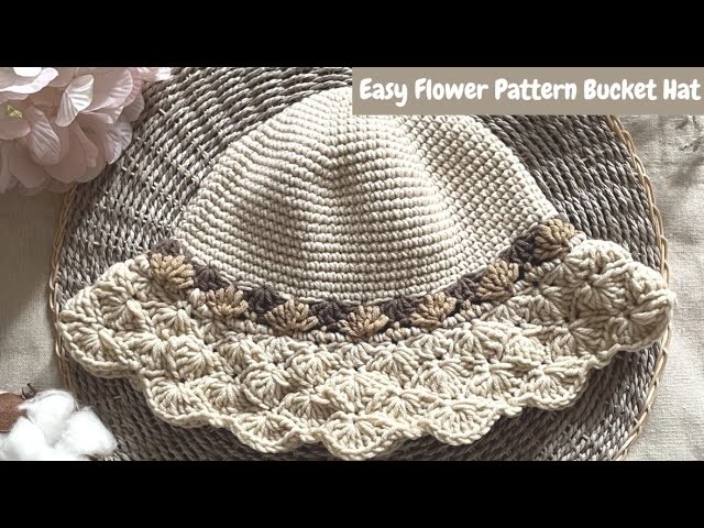 Crochet Bucket Hat Tutorial | Flower pattern | Friendly for beginners ☘