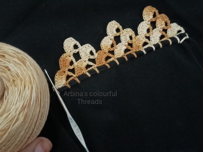 Crochet Dupatta lace design, Crochet Border Edging by @ArbinacolourfulThreads