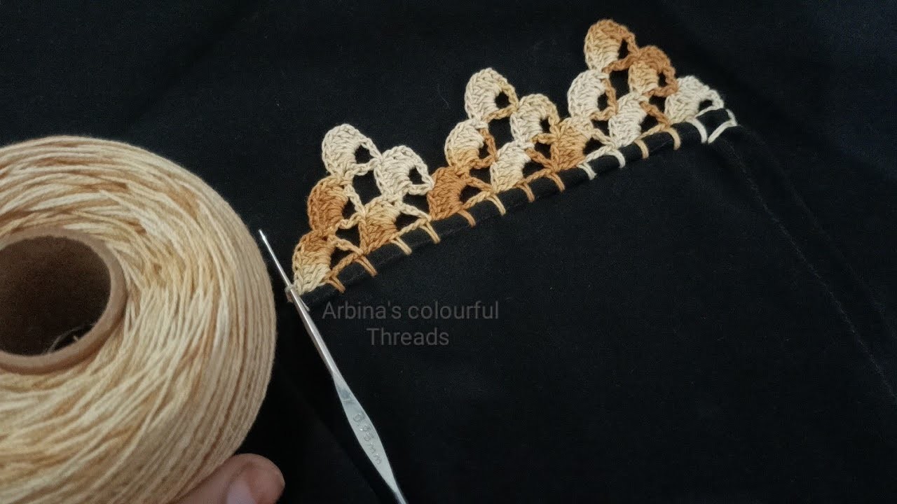 Crochet Dupatta lace design, Crochet Border Edging by @ArbinacolourfulThreads