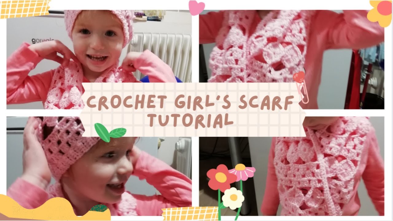 Crochet girl's scarf tutorial Step by step,