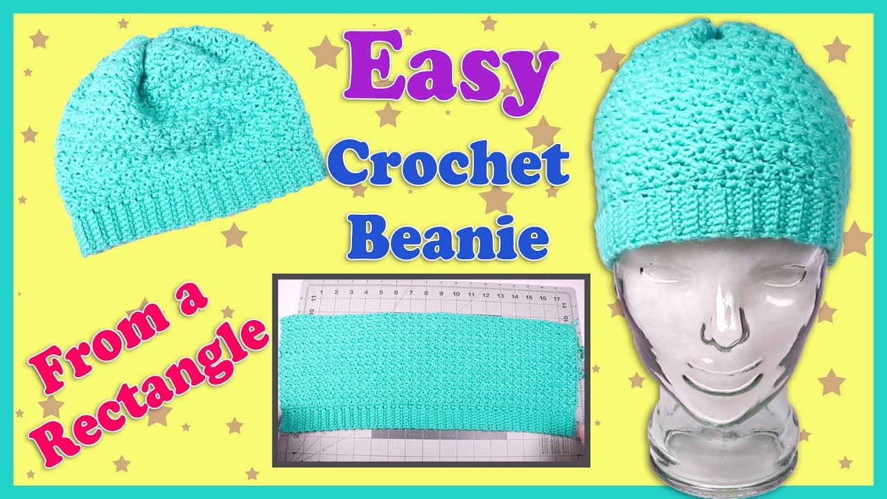 Easy Beginner Crochet Beanie from a Rectangle - How to Make a Suzette Stitch Crochet Hat