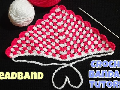 Easy Crochet Bandana Tutorial| Girl's Crochet Scarf Headband. #woolen #corchet