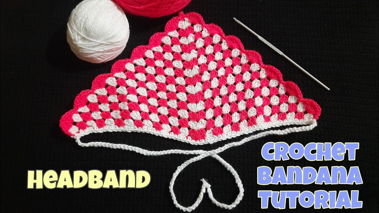 Easy Crochet Bandana Tutorial| Girl's Crochet Scarf Headband. #woolen #corchet