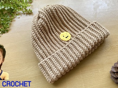 Easy Crochet Chunky Knit Look Beanie | Crochet Hat | Crochet Hat for Adult Men & Women ????????