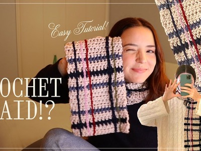 Easy Crochet Plaid Scarf Tutorial