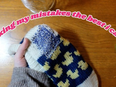 How I mended a hand knit sock with a woven darning patch (fixing past mistakes one stitch at a time)