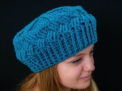 How to crochet a simple beret hat with a hook - crochet for beginners!