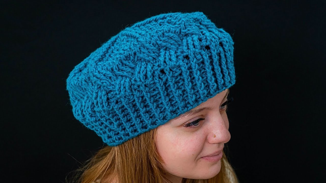 How to crochet a simple beret hat with a hook - crochet for beginners!