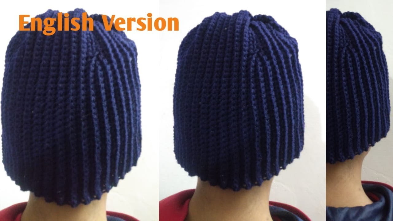 How to crochet your own style Beanie Cap simple and easy (English Version). Crochet Beanie tutorial