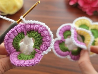 How to make very beautiful eye-catching decorative ornamental flower crochet.