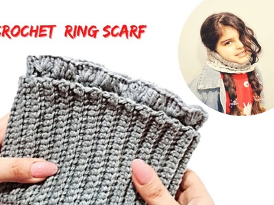 How to very easy crochet ring scarf _ Knit a scarf easily with just the single crochet