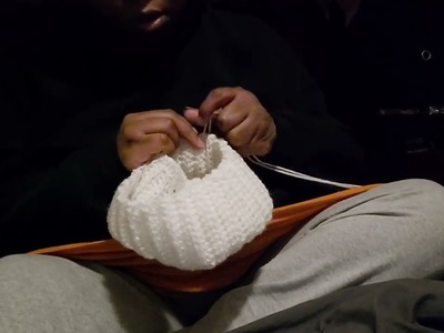 Let's Kreate!!!Finishing up the 2nd white ripple beanie cap!!!!