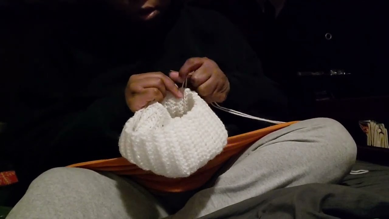 Let's Kreate!!!Finishing up the 2nd white ripple beanie cap!!!!