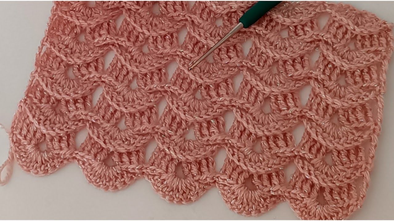 PERFECT????amazing easy and beautiful 2 row crochet blanket scarf blouse Pattern