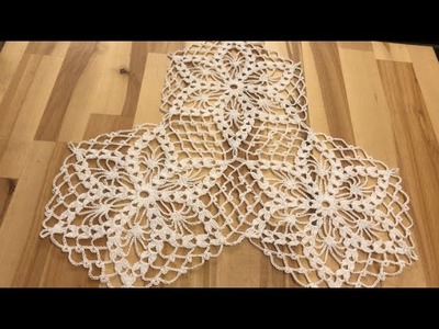 ????????VERY SPECIAL AND BEAUTIFUL CROCHET LACE ,FLOWER MOTIF - DOILY, RUNNER, SHAWL, DRESS, BLOUSE