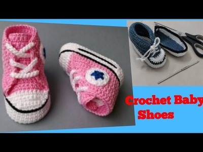 Waw crochet baby shoes. Crochet baby booties.  baby socks. How to crochet baby socks (part-1)