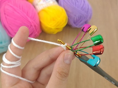 WOW! GREAT IDEAS! ???? Look what I did with the Safety Pin I found in the my home! CROCHET BROOCH DIY