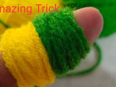 Amazing Flower Making Trick With Finger | Diy Woolen Flower | Yarn Flower | Phool Banane Ka Tarika