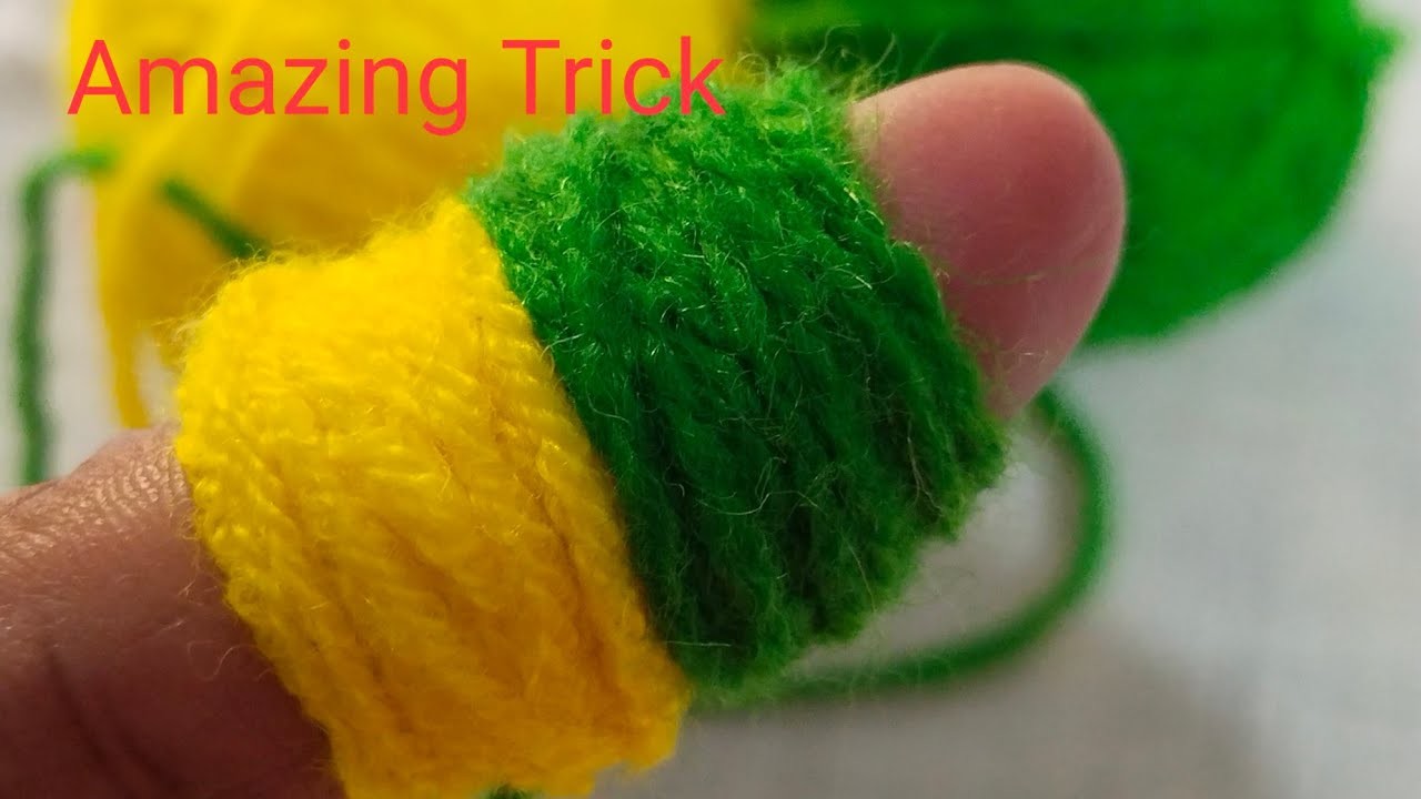 Amazing Flower Making Trick With Finger | Diy Woolen Flower | Yarn Flower | Phool Banane Ka Tarika