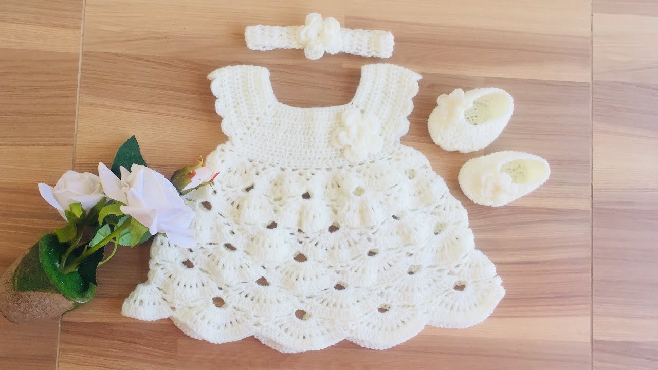 Crochet Baby Dress Tutorial. Free Crochet Dress Pattern, Crochet 3 Months Dress. Sanda crochet&craft