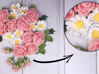 Crochet Daisy | Crochet Flower Arrangement Tutorial | Super Easy