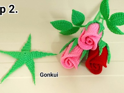 Crochet flower |Easy crochet roses for beginners, step by step Ep2.???? Sepals #crochetflower #crochet