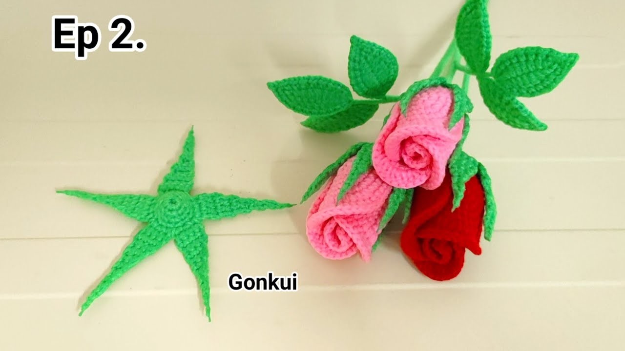 Crochet flower |Easy crochet roses for beginners, step by step Ep2.???? Sepals #crochetflower #crochet
