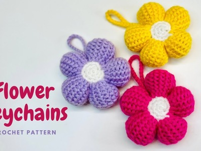 Crochet Flower Keychains | Crochet Flower | Crochet Charms