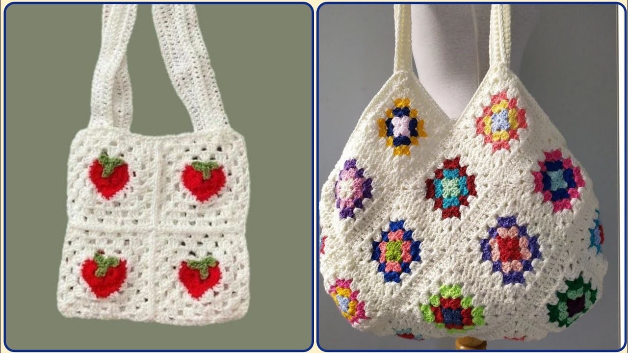 Crochet Shoulder Bag Cozy Pattern - Colorful Hand-knitted Designs