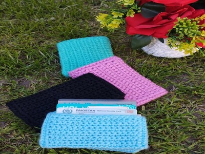 Easy way to Crochet a Card Holder, Wallet, Easy Pattern, Beginner Friendly #Cardholderwalletbag