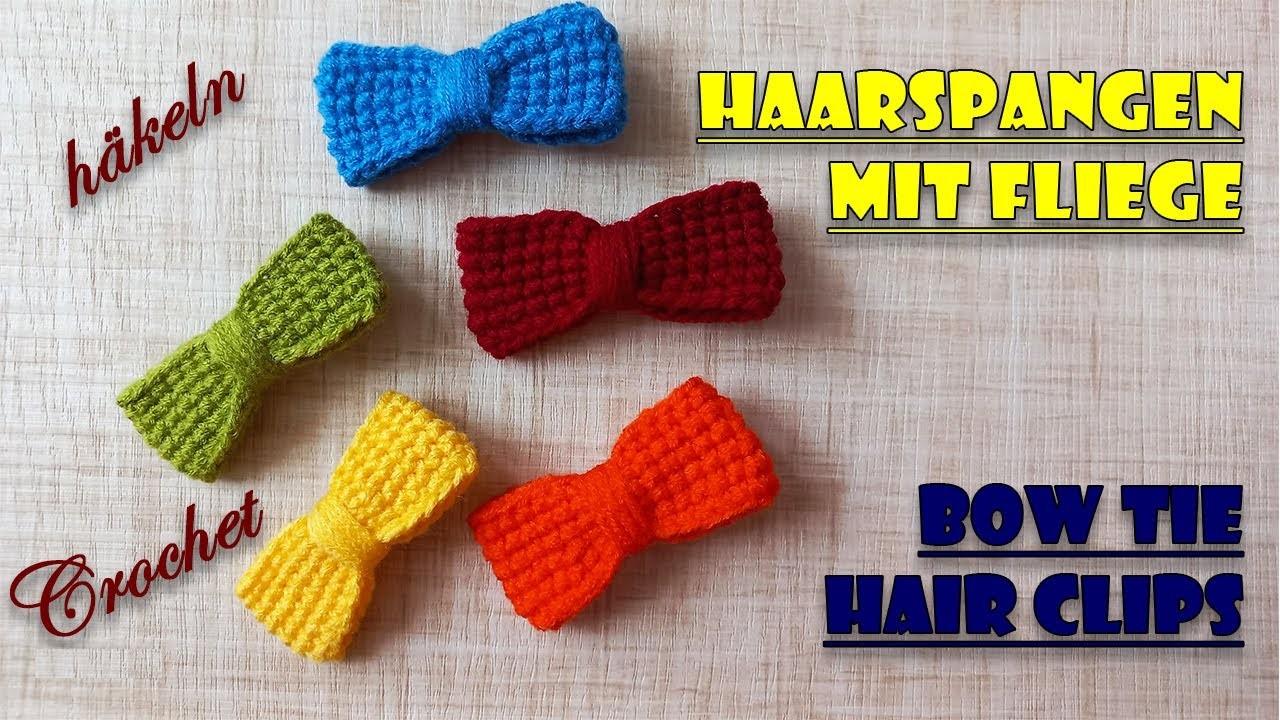 Einfache gehäkelte Haarspange Schleife | easy crochet hair clip bow