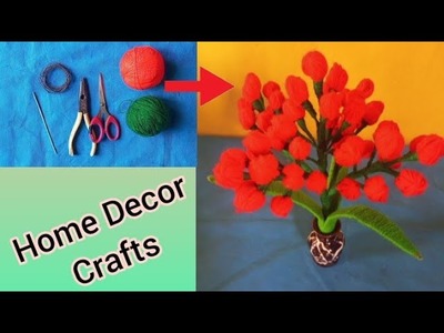 Flower Craft Making Ideas | D.I.Y Woolen Thread Flower