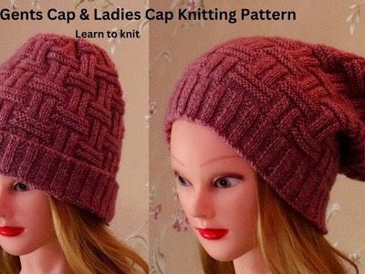 Gents cap kaise banaye with free knitting design | Ladies Cap knitting design.