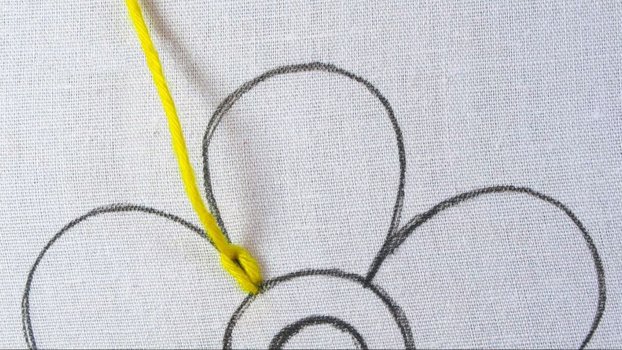 Hand embroidery amazing flower design superb unique flower embroidery easy needle work tutorial