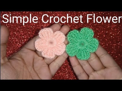 How to Crochet a Simple Flower in Hindi with English subtitles - Absolute Beginners