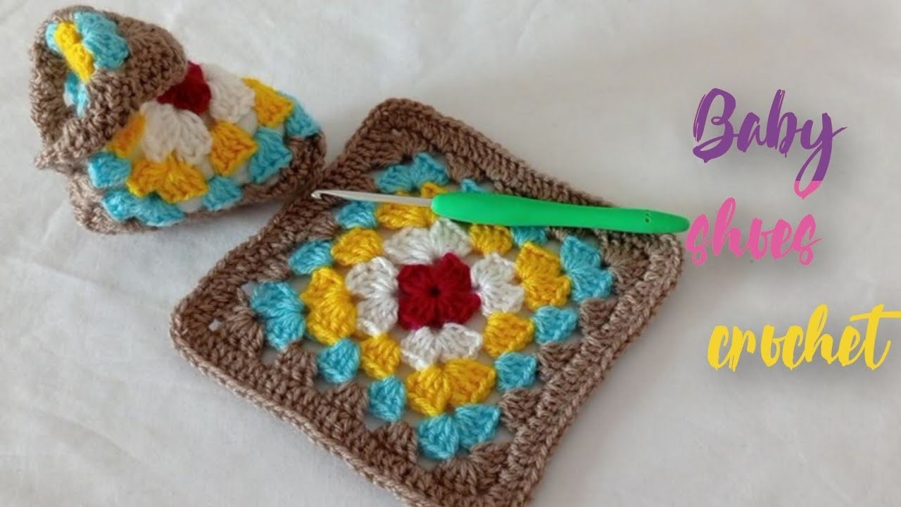 How to make crochet baby shoes from granny squares-Crochet  pattern baby shoes for beginners 2023