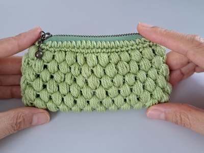 Incredible! Crochet mini coins purse with zipper????Step By Step????????