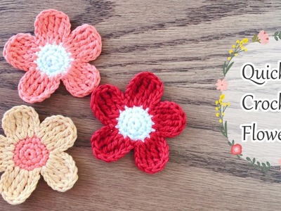 Quick Crochet Pattern for a 5 - Petal Flower | Easy Crochet Pattern | Tutorial